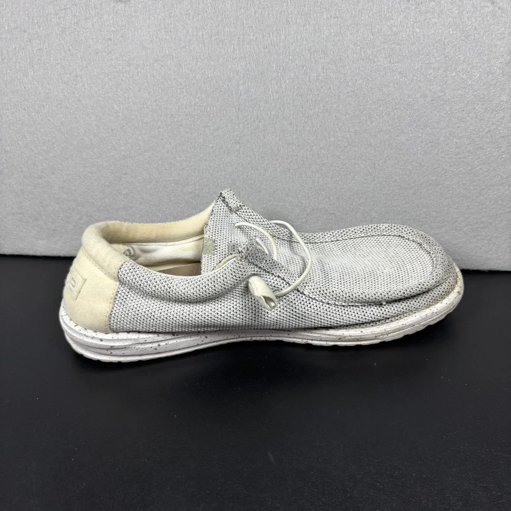 HeyDude Wally Sox Men's Size 10 Stone White Gray Slip On Casual Shoes